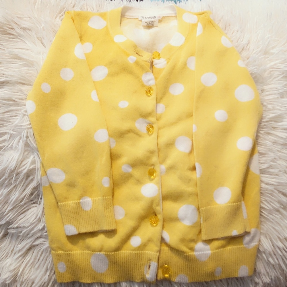 Crewcuts yellow polka dot cardigan sz 4/5